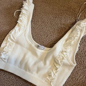 ZARA Cropped, White Tank (L)